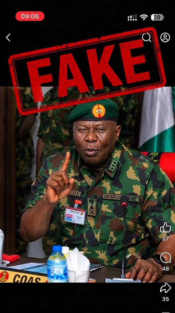 DHQ Debunks AI-Generated Video Targeting CDS Oluyede