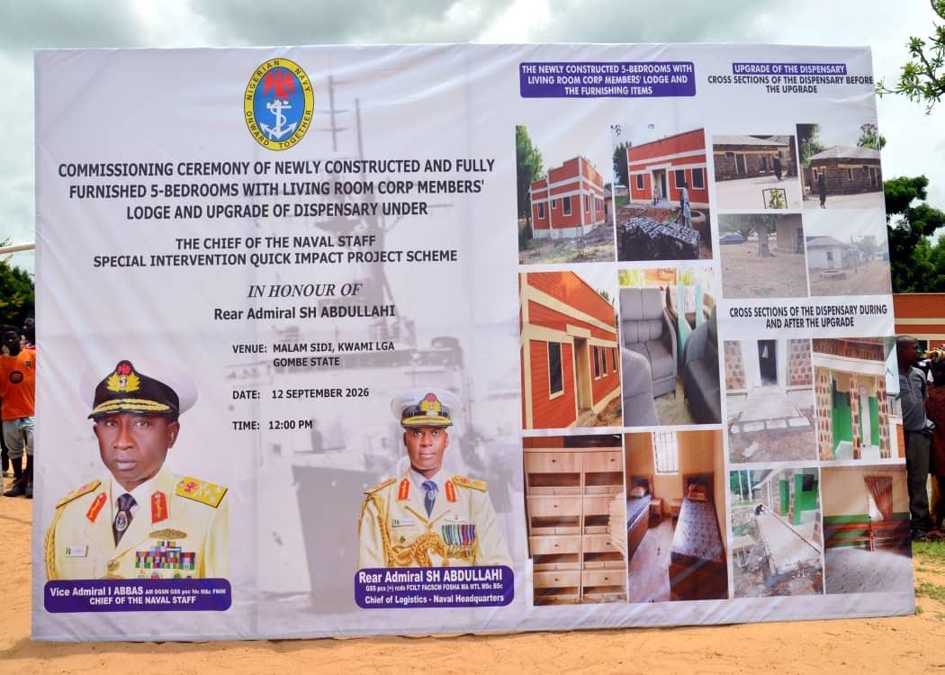 NIGERIAN NAVY COMMISSIONS CORPS MEMBERS LODGE, UPGRADES DISPENSARY IN GOMBE  By TalkJudith